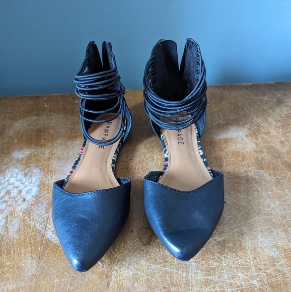 Black Flats with Ankle Detail - Picture 4 of 4